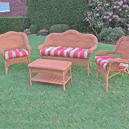 Kingsley Stripe Ruby Set of 3 Blazing Needles U-Shaped Spun Polyester Tufted Settee Cushion Set Kingsley Stripe Ruby Set of 3 Blazing Needles U-Shaped Spun Polyester Tufted Settee Cushion Set